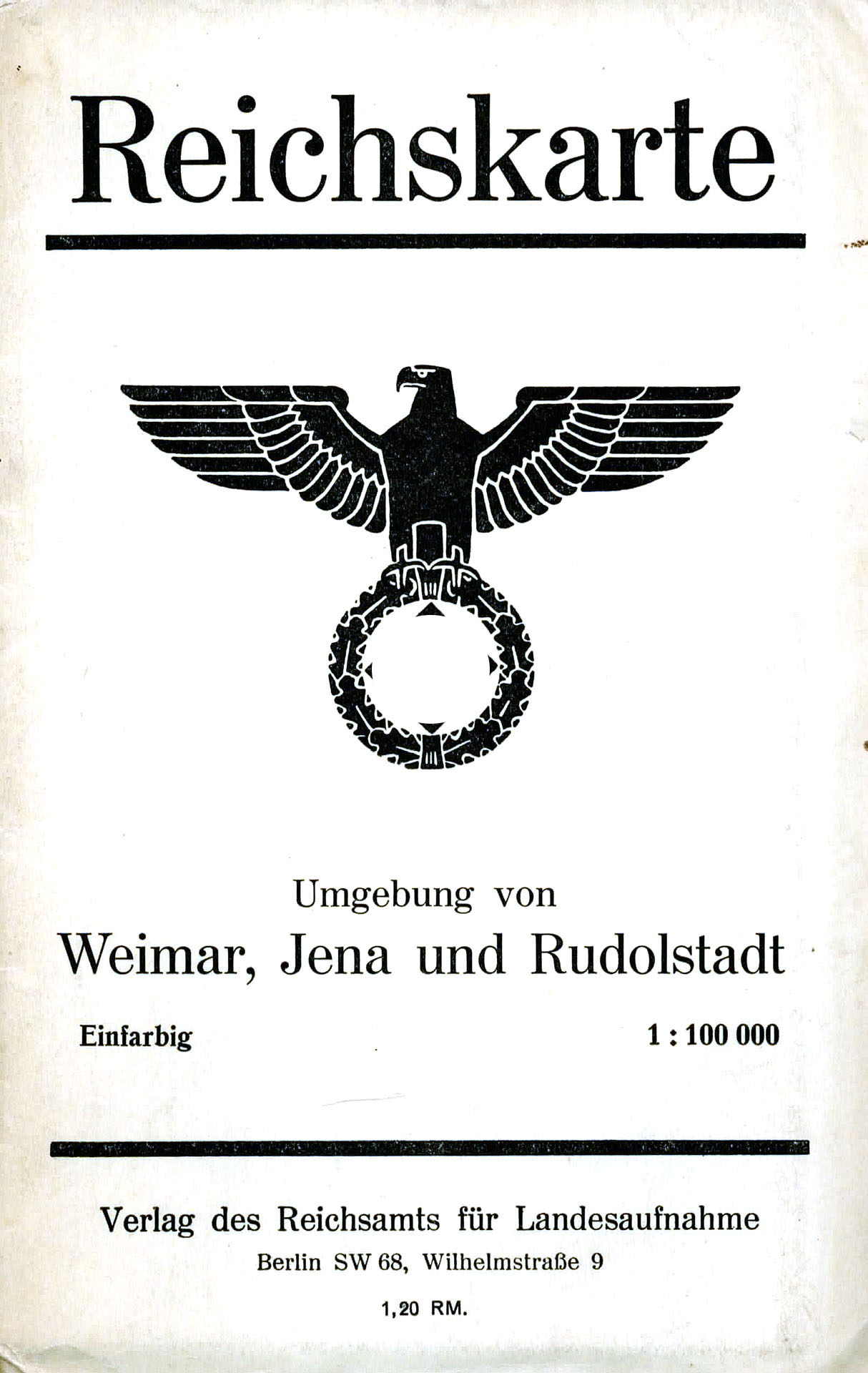 Reichskarte - Umgebung von Weimar, Jena und Rudolstadt